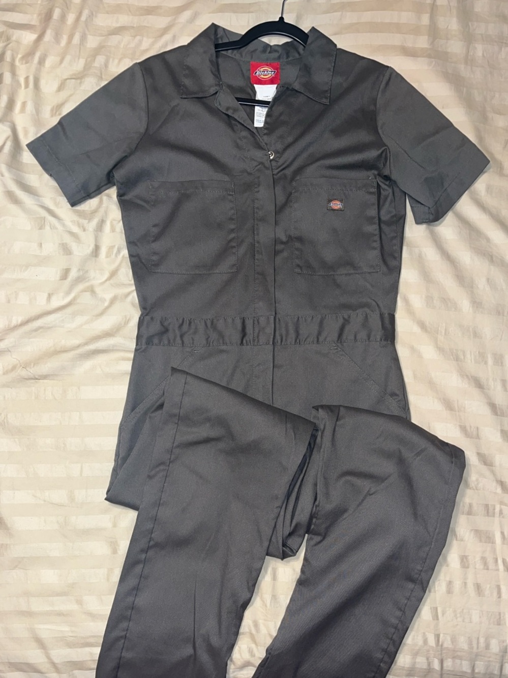 Dickies Short-Sleeve Work Jumpsuit in Olive Army Green